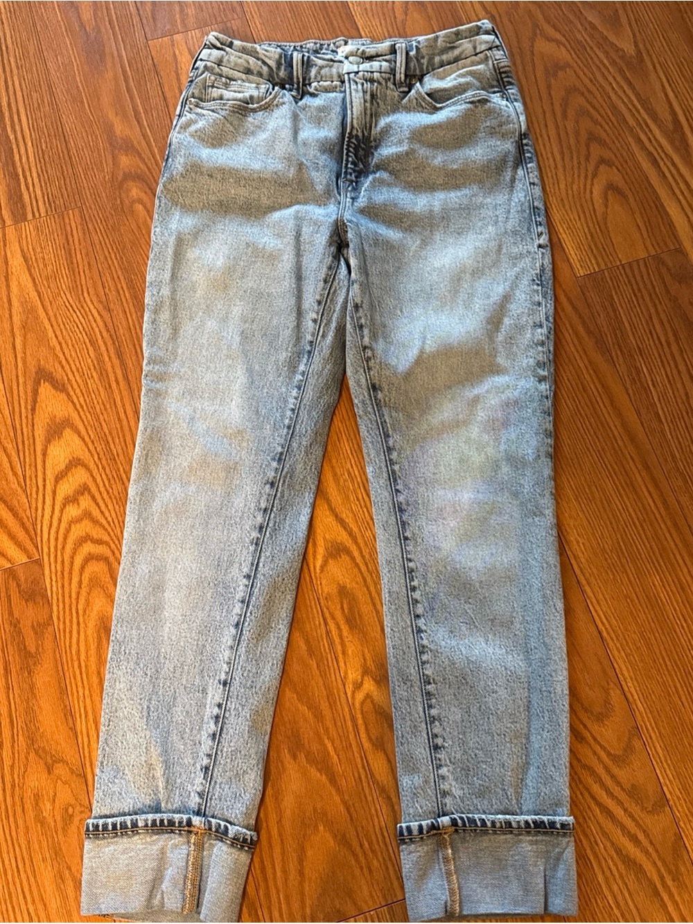 Good American Good Classic Cuffed Light Wash Women's Jeans size 6/28